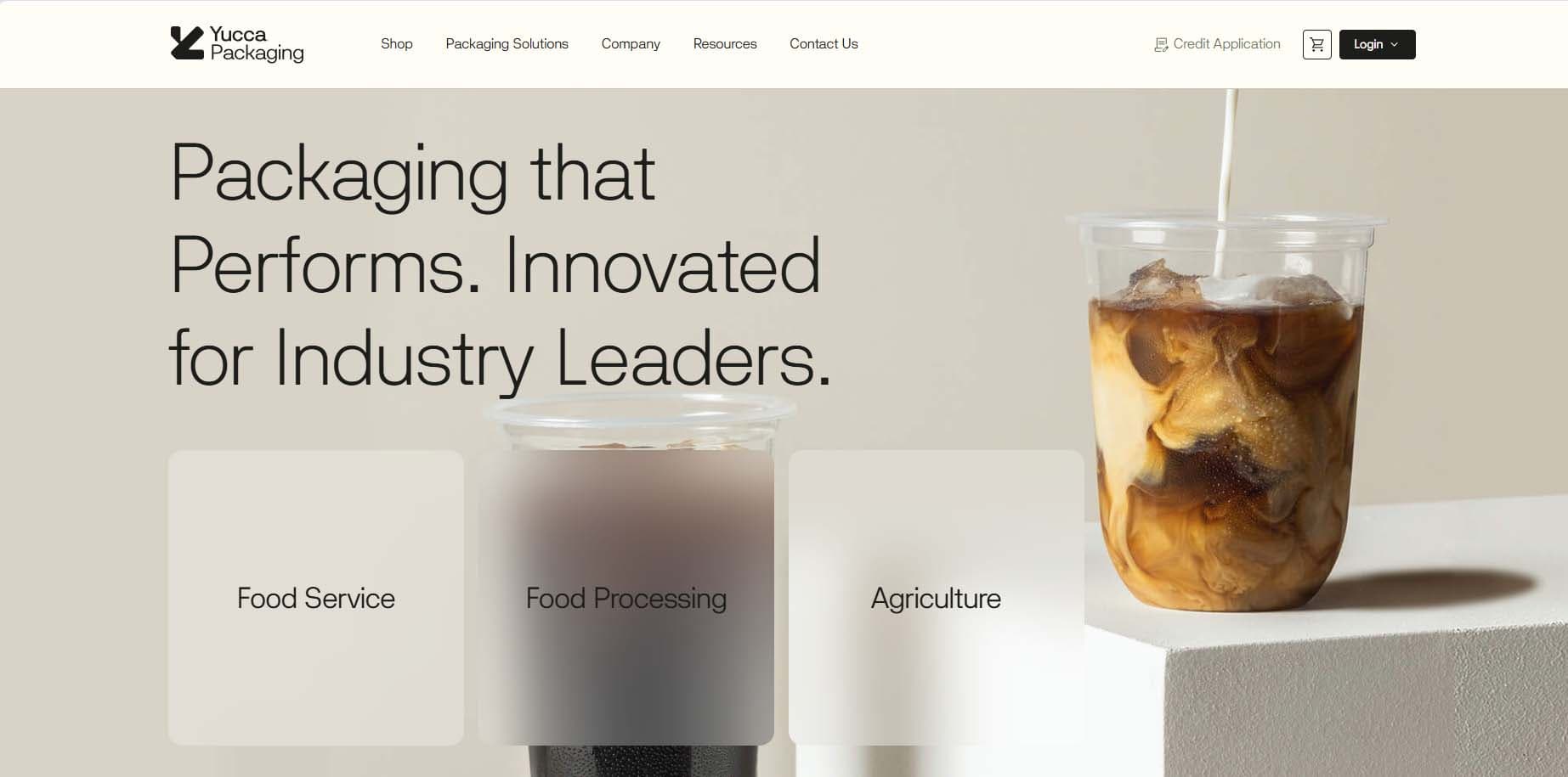 Yucca Packaging website case study