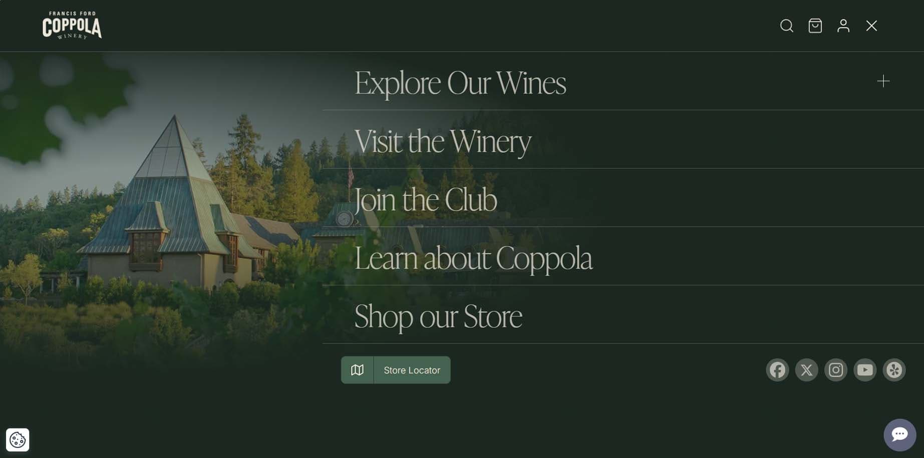 Francis Ford Coppola Winery website, desktop view 3 of 3