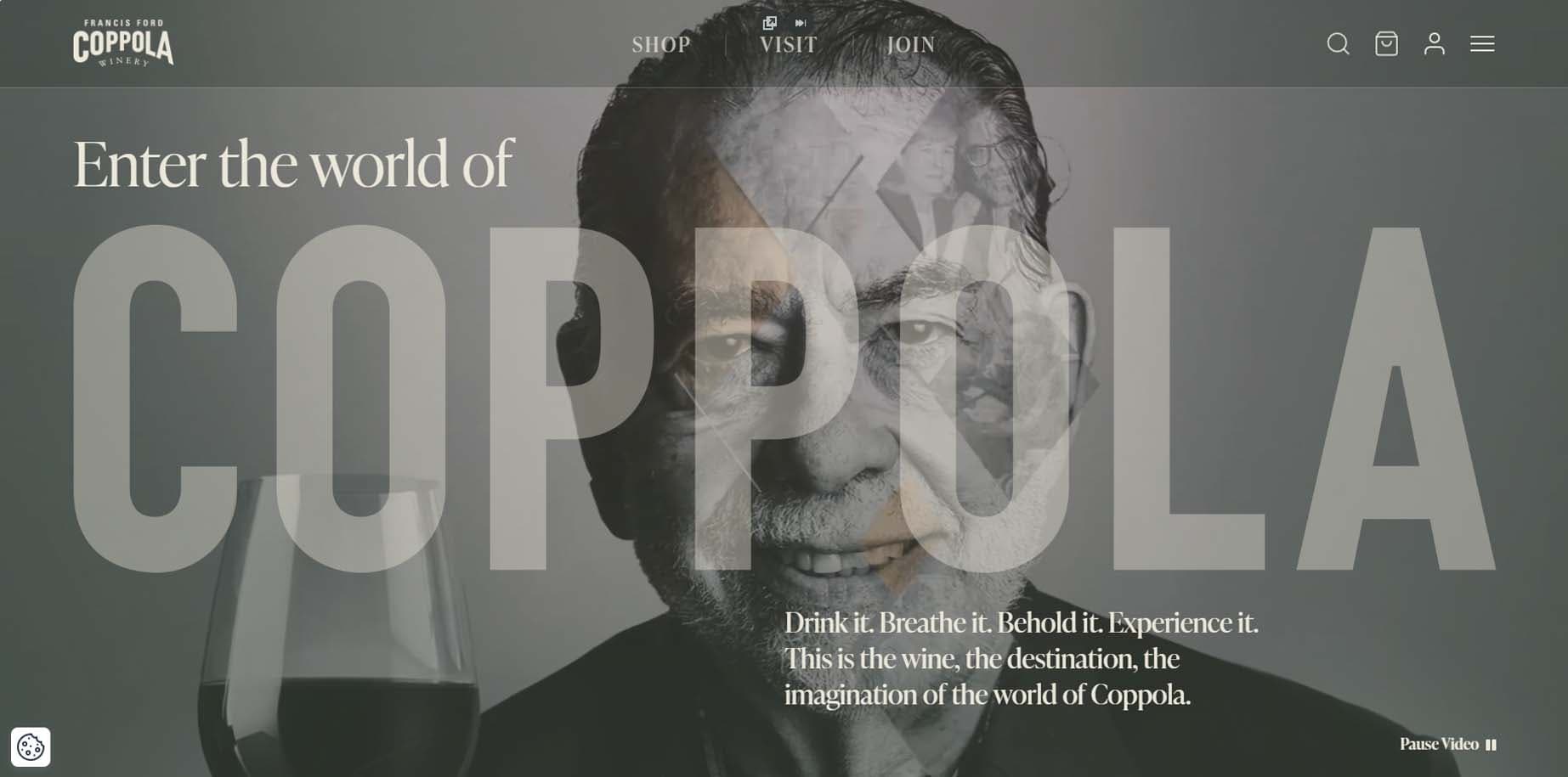 Francis Ford Coppola Winery website, desktop view 1 of 3