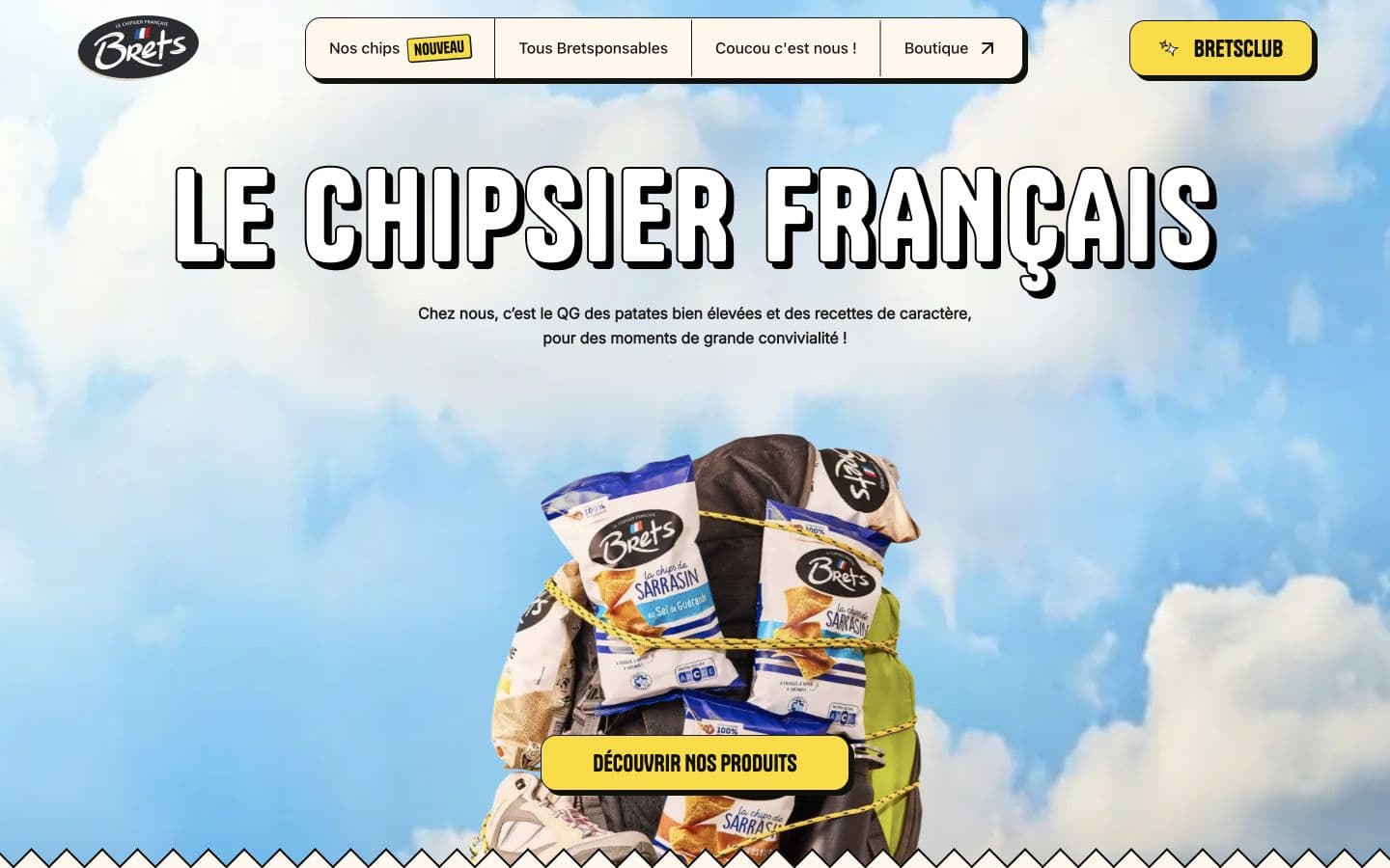 Brets French snack brand homepage