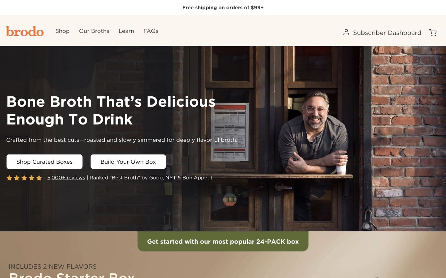 Brodo direct-to-consumer bone broth homepage