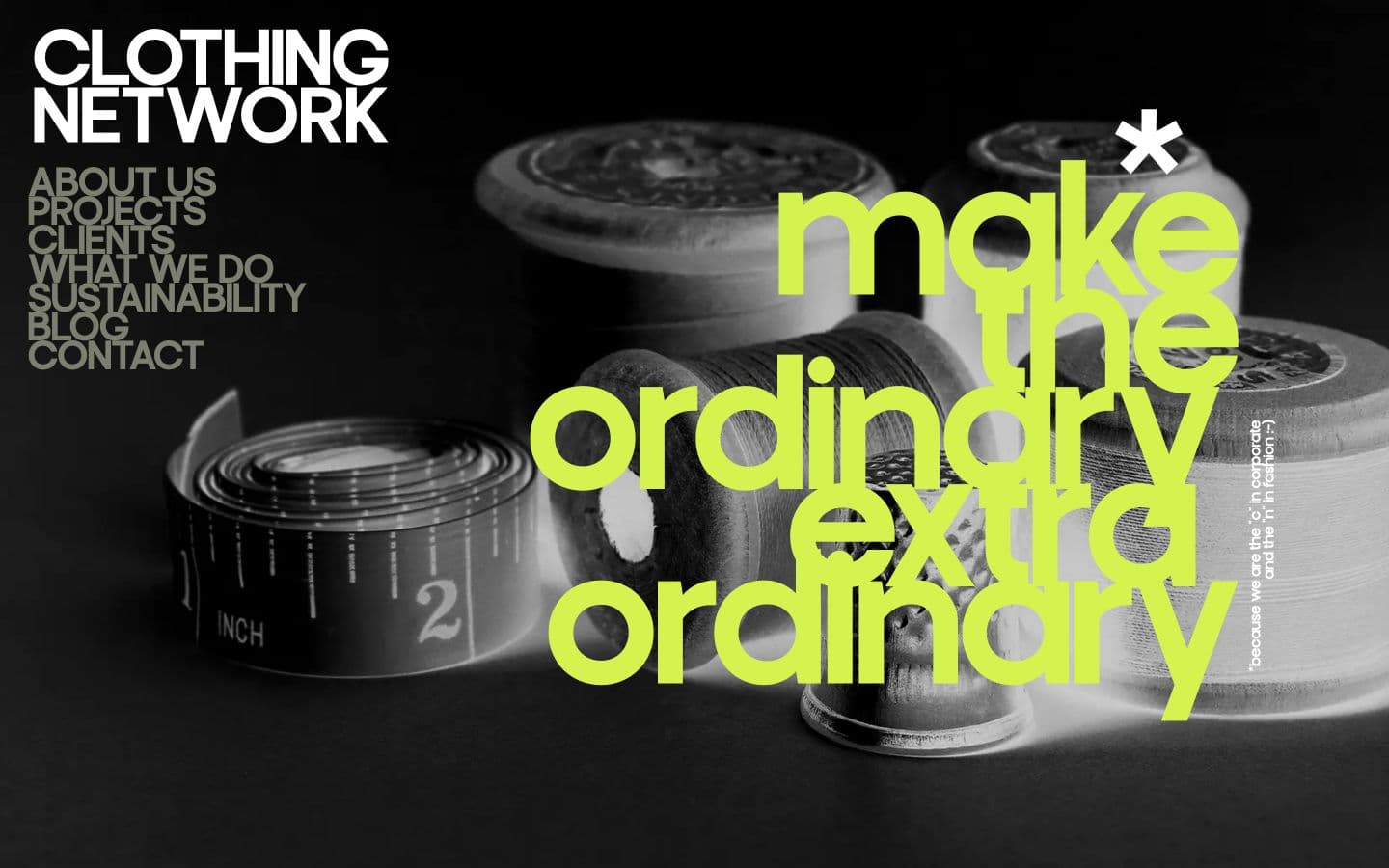 Clothing Network private-label textile and corporate fashion homepage