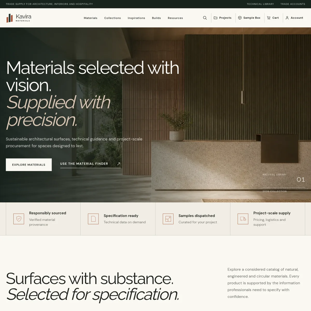 Kavira Materials website